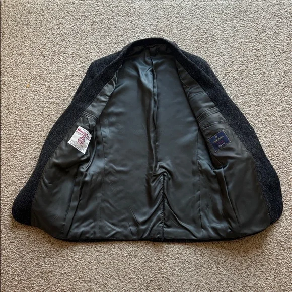 Brooks Brothers Charcoal 1818 Fitzgerald Harris Tweed Blazer Jacket 39 40 R - Picture 5 of 13